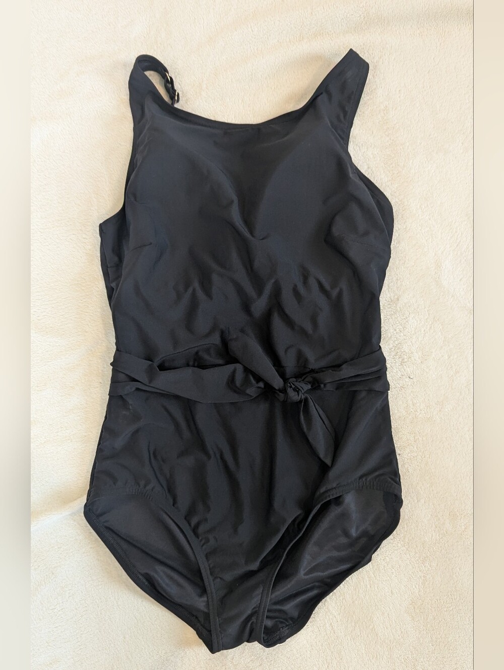 Women's Highneck Black Lands End Swimsuit Size 10